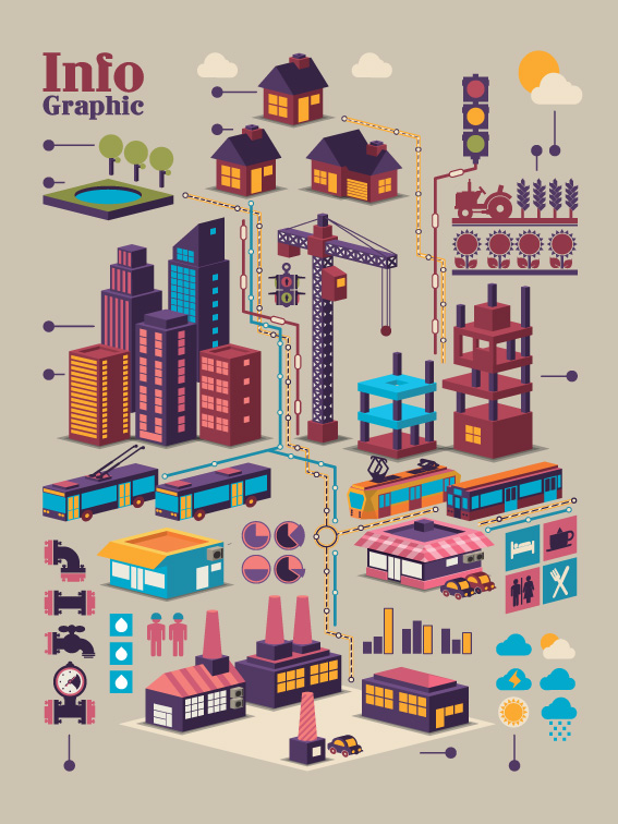 set of economy elements infographics design vector