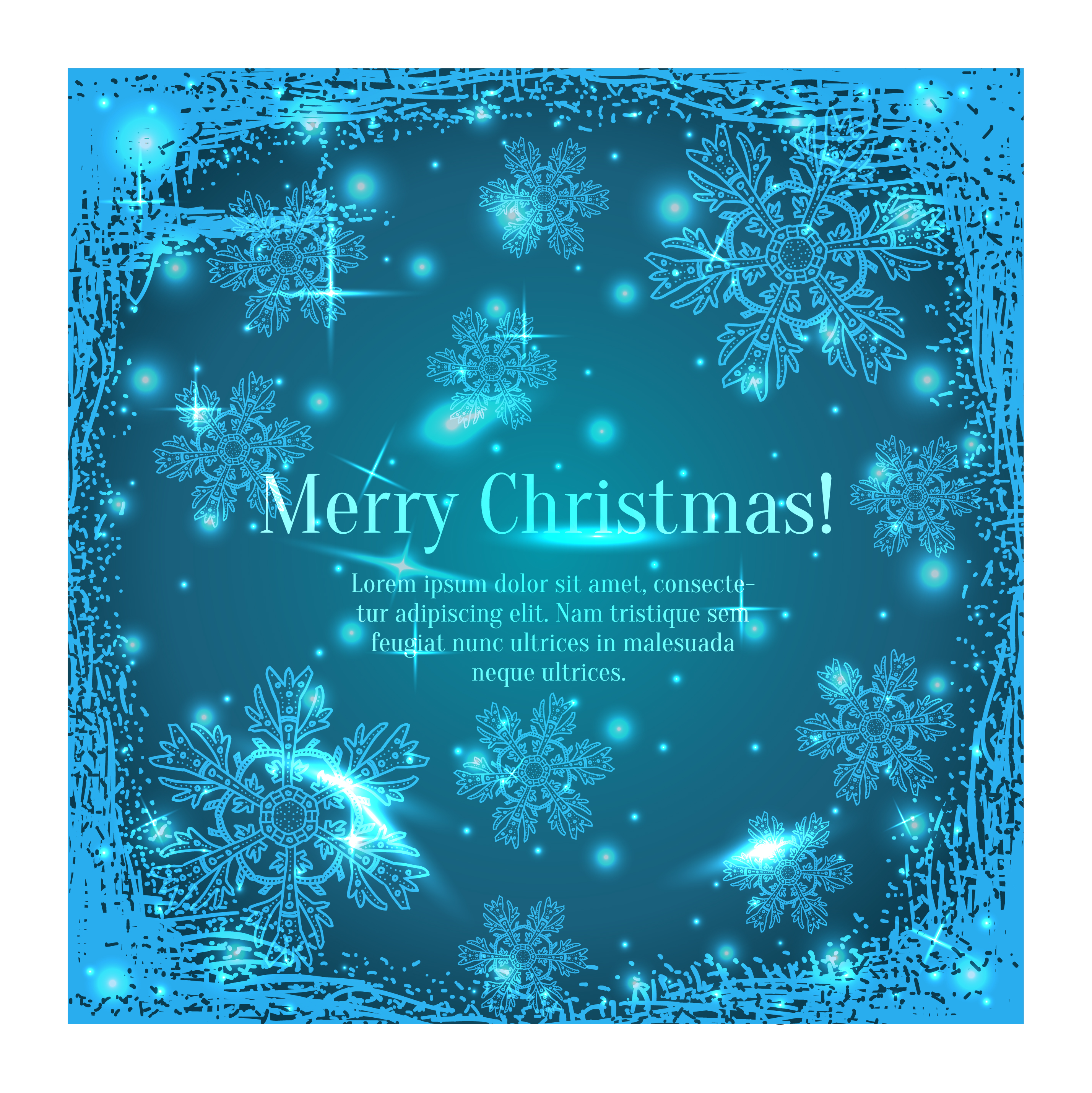 shiny blue merry christmas cards design vector