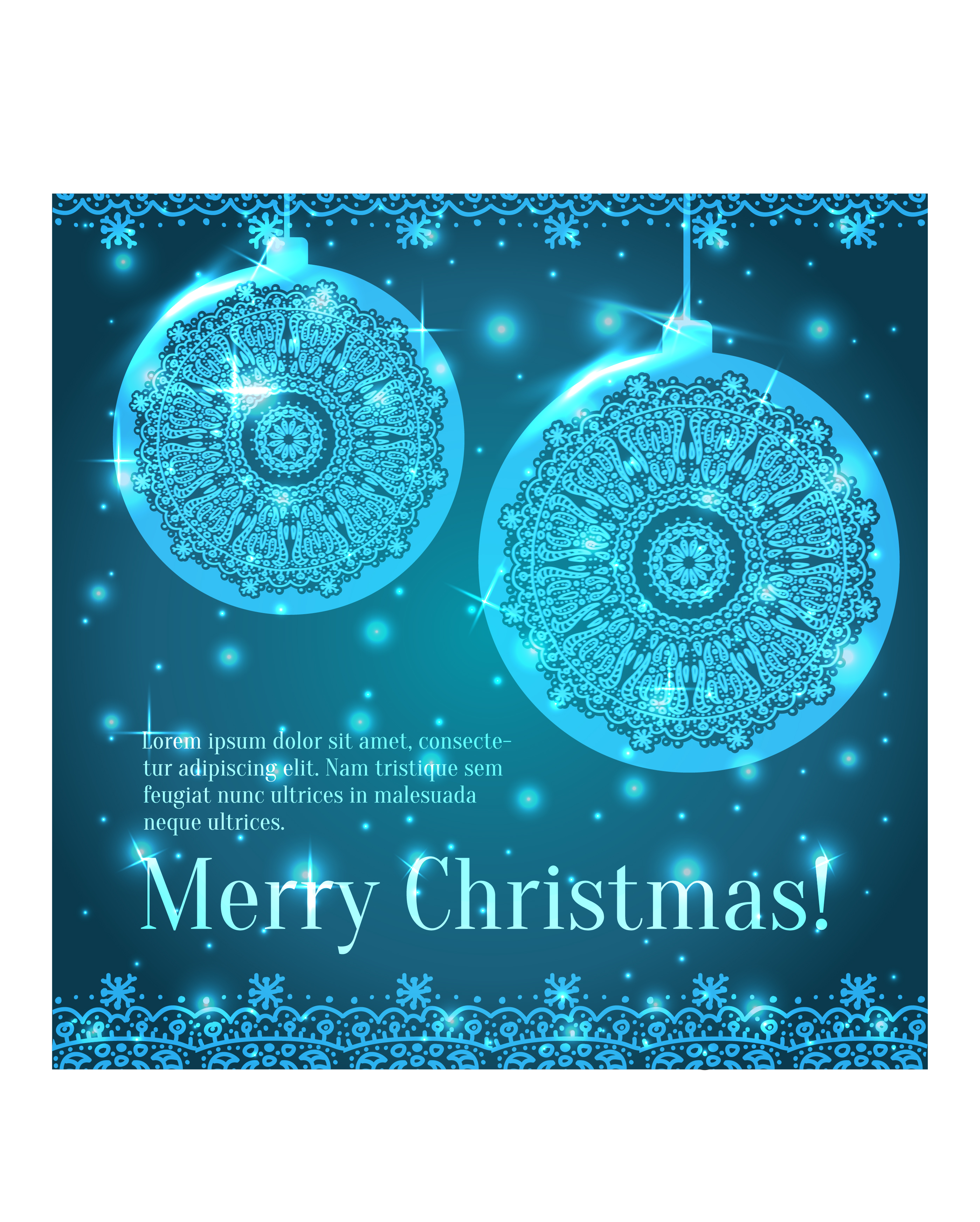 shiny blue merry christmas cards design vector