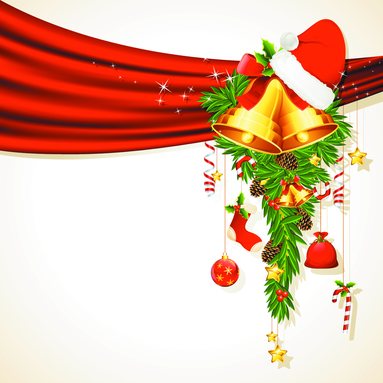 shiny christmas pendant with decor design vector