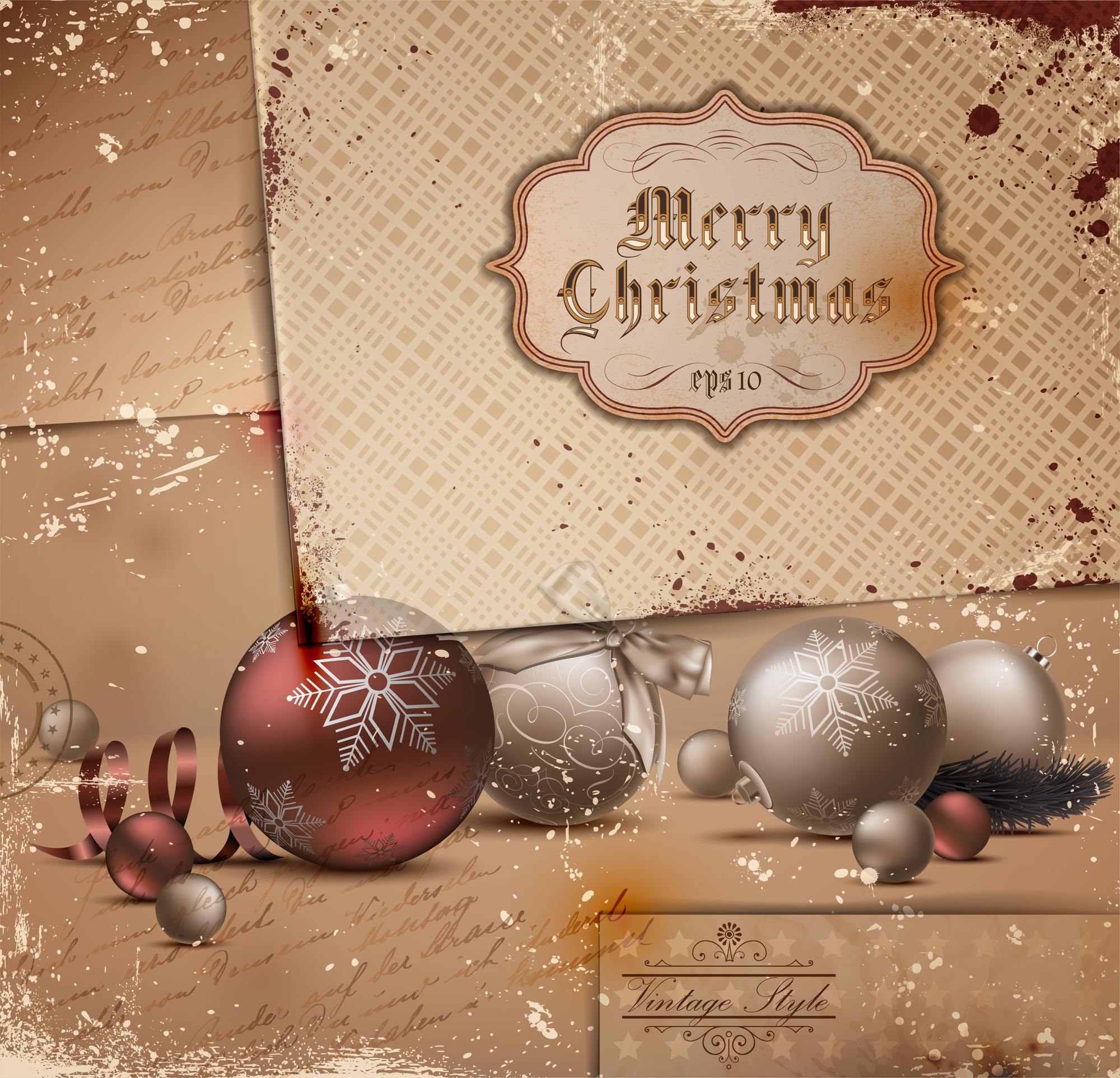 set of exquisite christmas background art vector