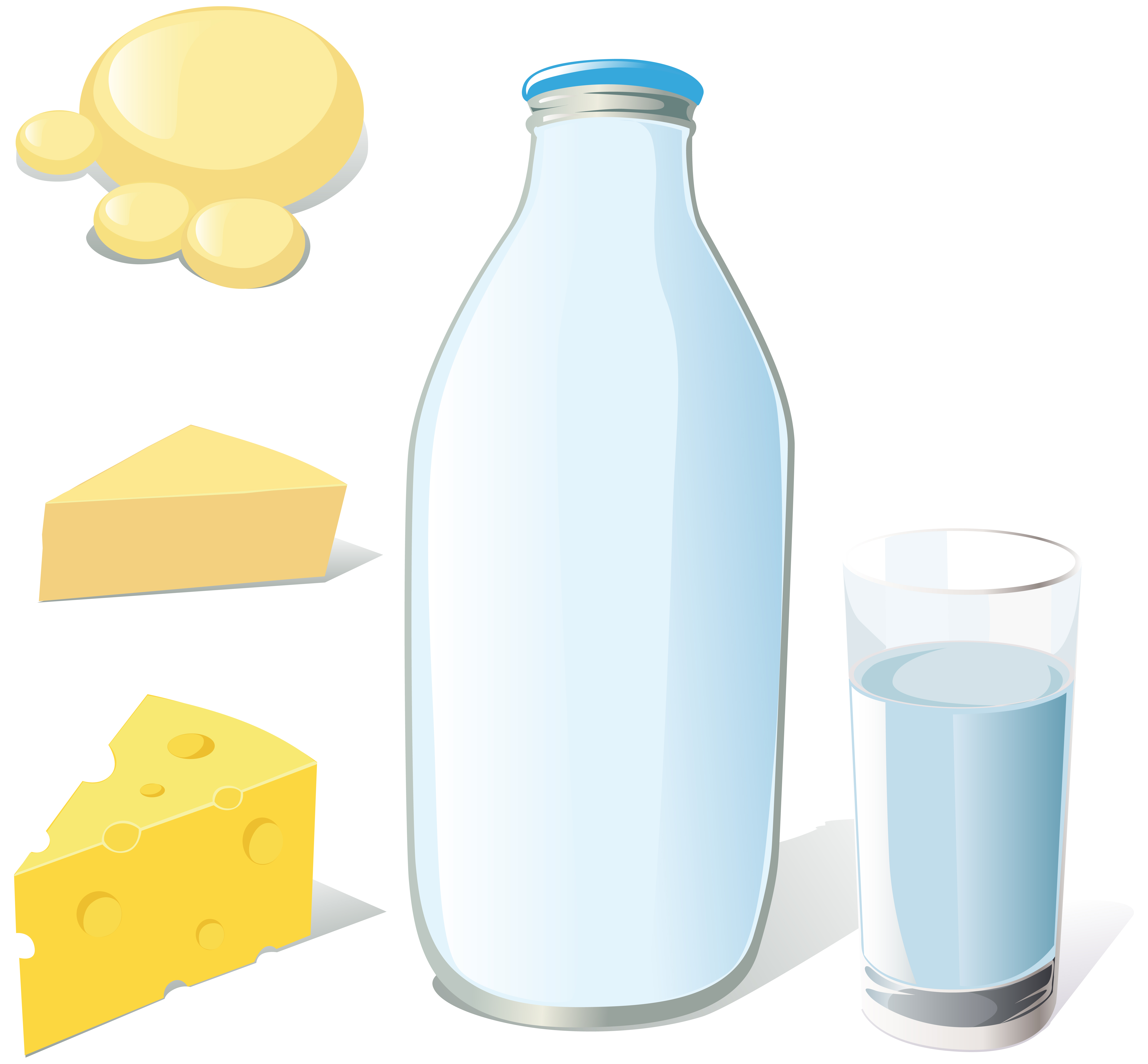 set of milk and cheese design vector graphics