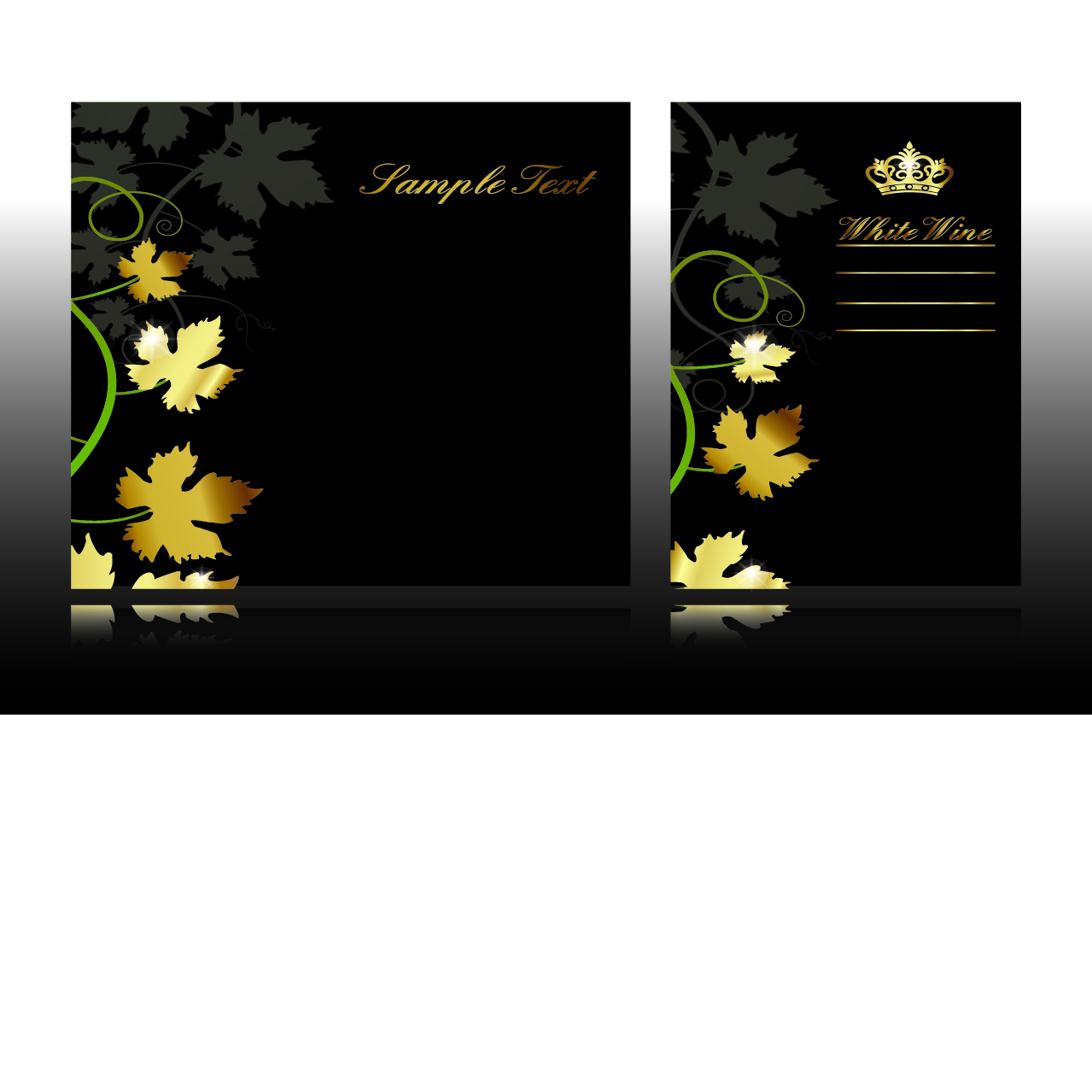 set of black glossy gift cards design vector