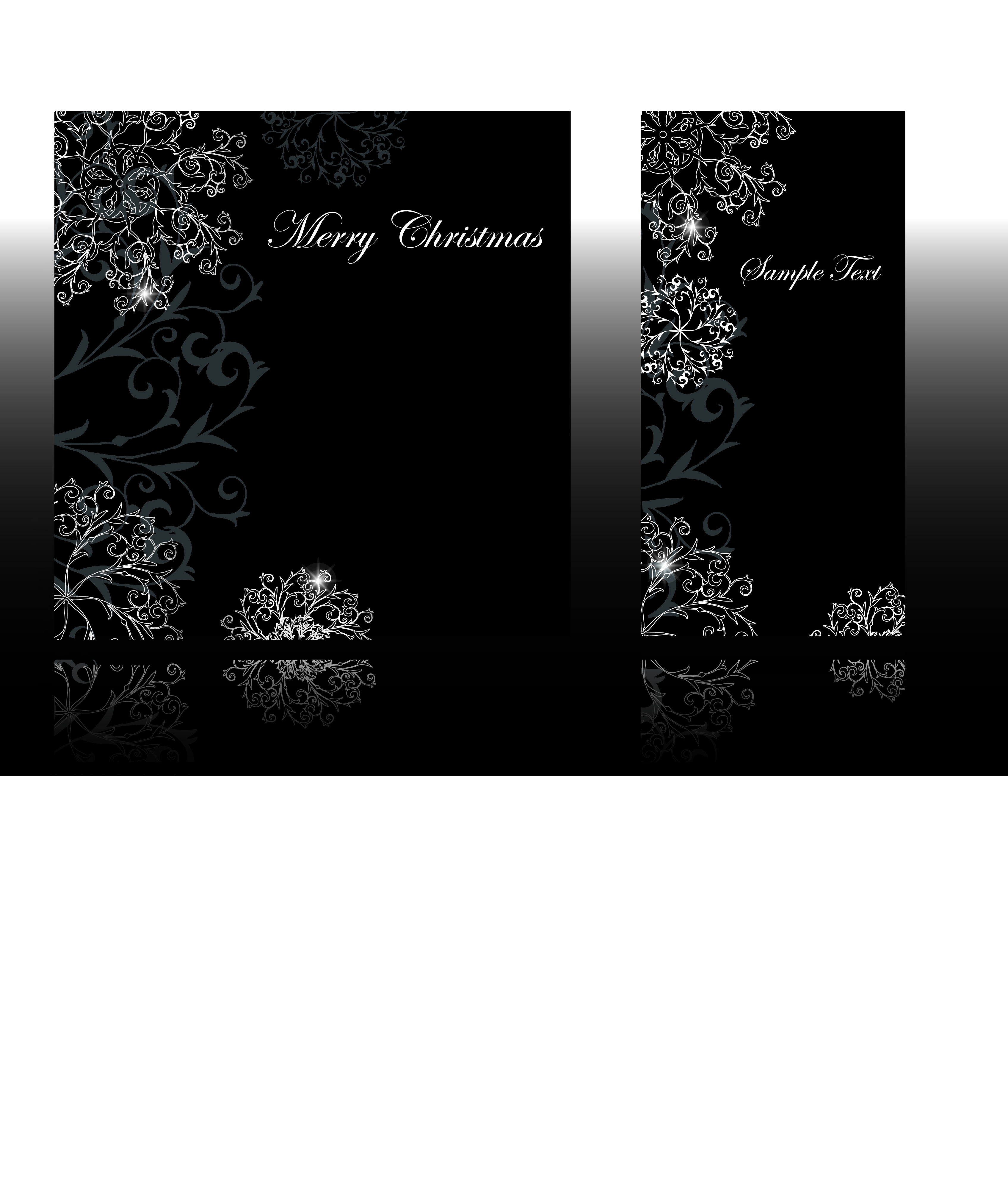 set of black glossy gift cards design vector