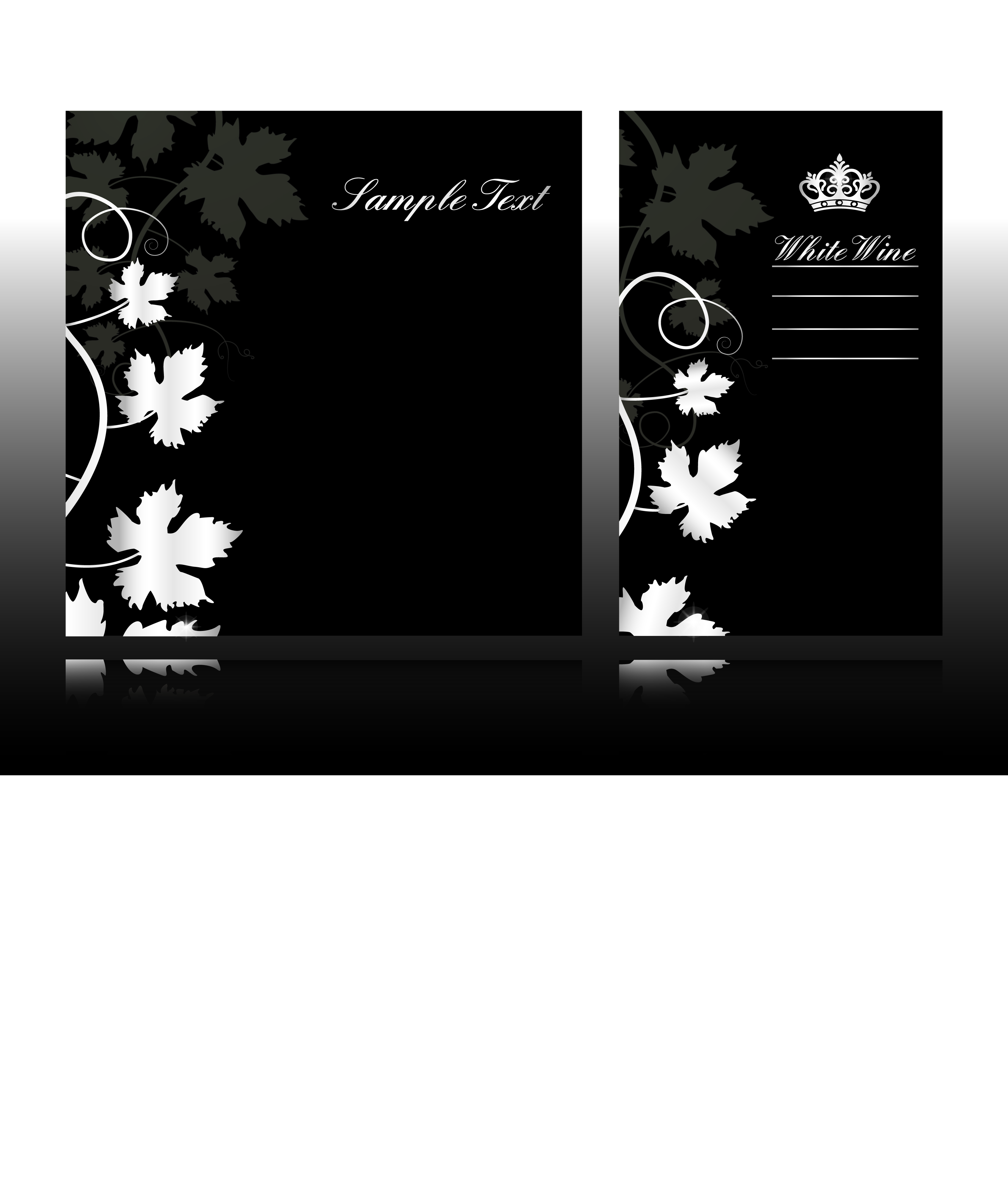 set of black glossy gift cards design vector