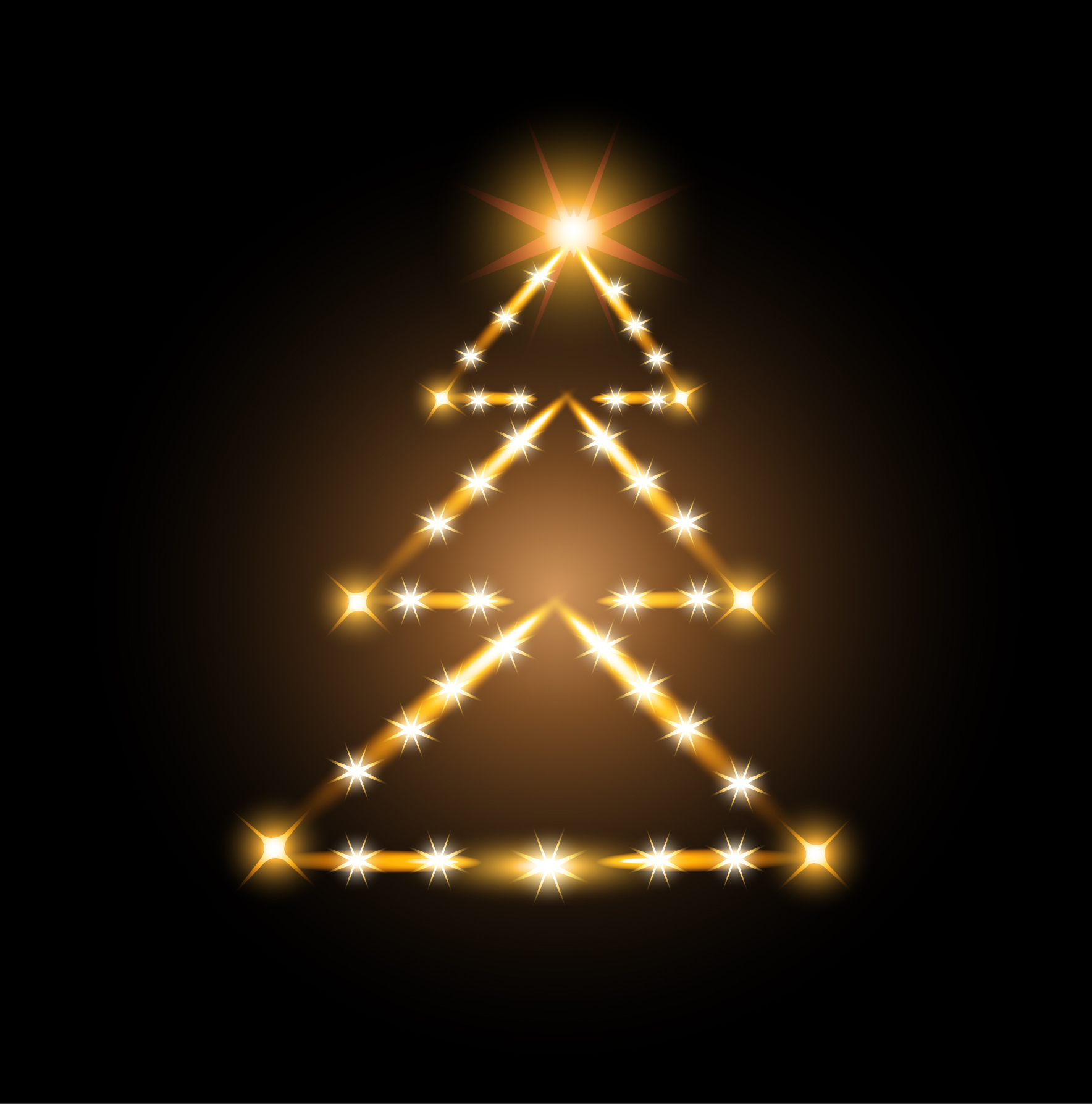 elements of abstract christmas tree vector