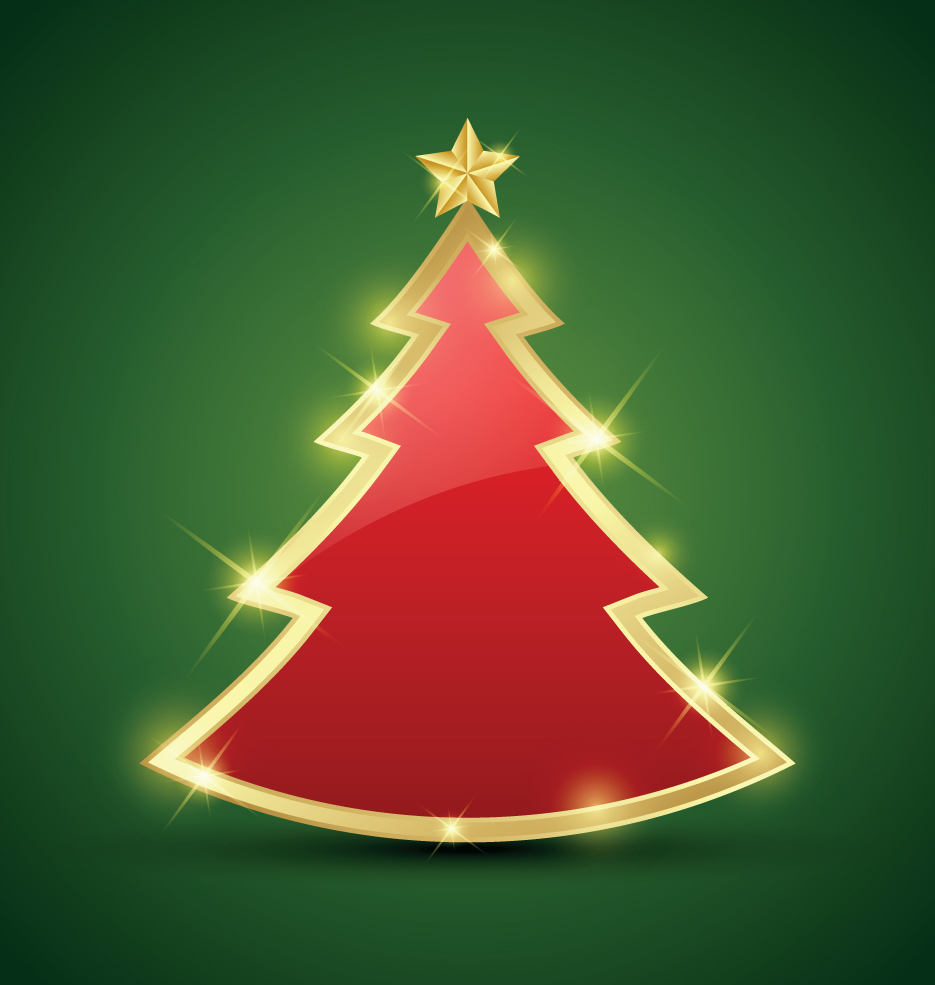 elements of abstract christmas tree vector