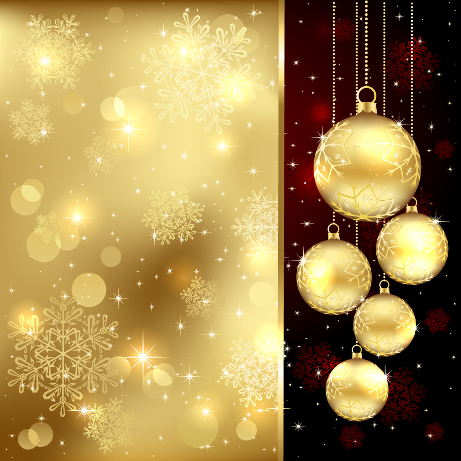 set of christmas balls decor backgrounds vector