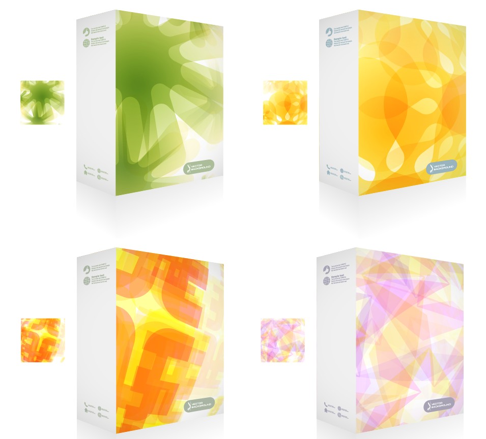 colorful packaging box cover design vector set