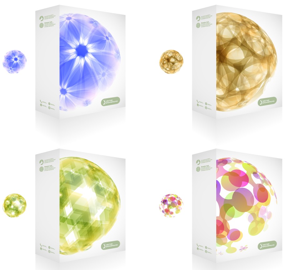 colorful packaging box cover design vector set