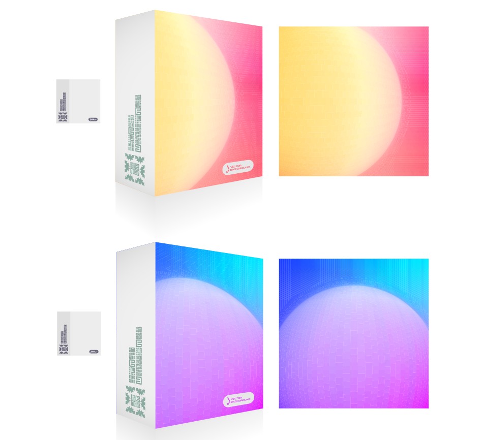 colorful packaging box cover design vector set