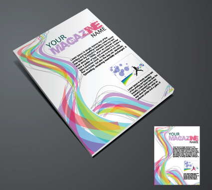 elements of magazine cover design vector