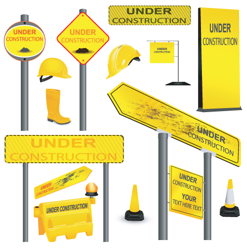 construction of signs and markers design vector