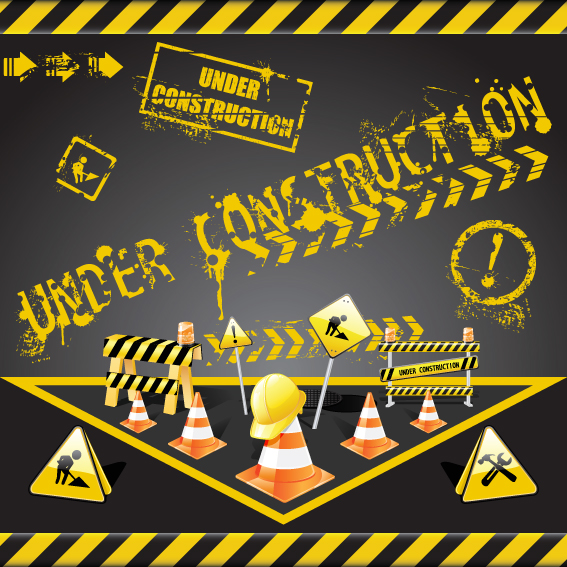 construction of signs and markers design vector