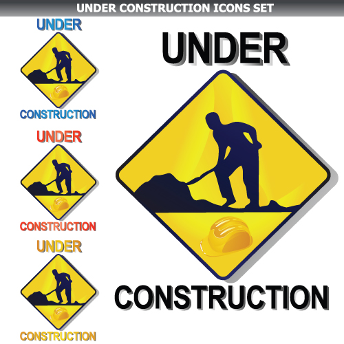 construction of signs and markers design vector