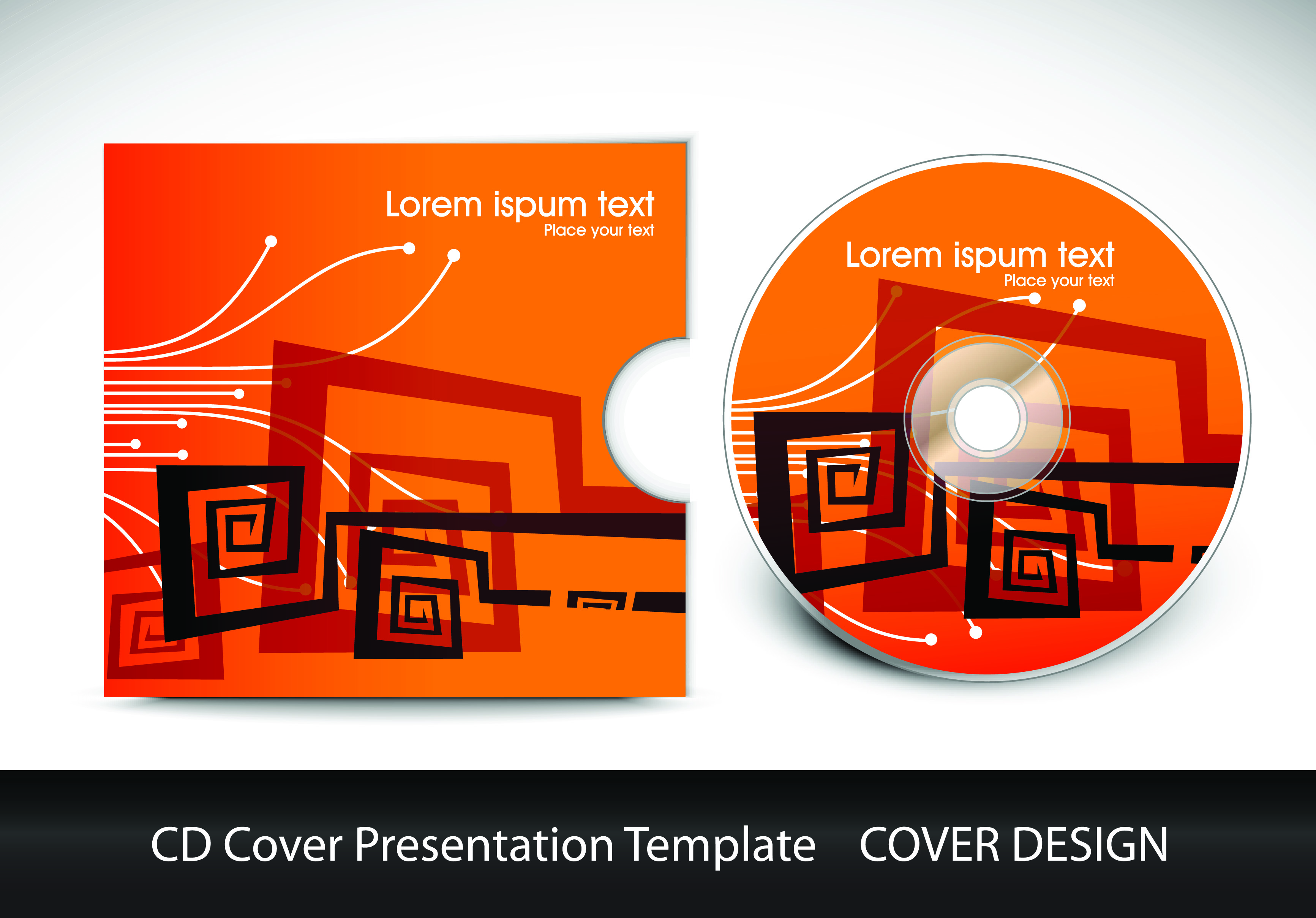 cd cover presentation vector template