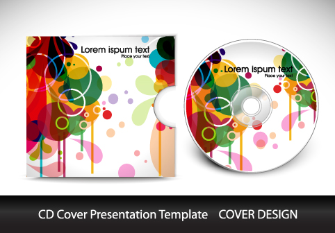 colorful cd cover presentation elements vector set