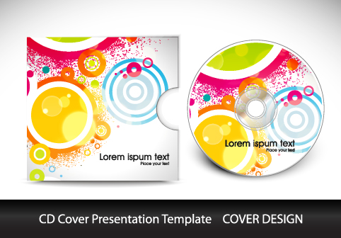 colorful cd cover presentation elements vector set