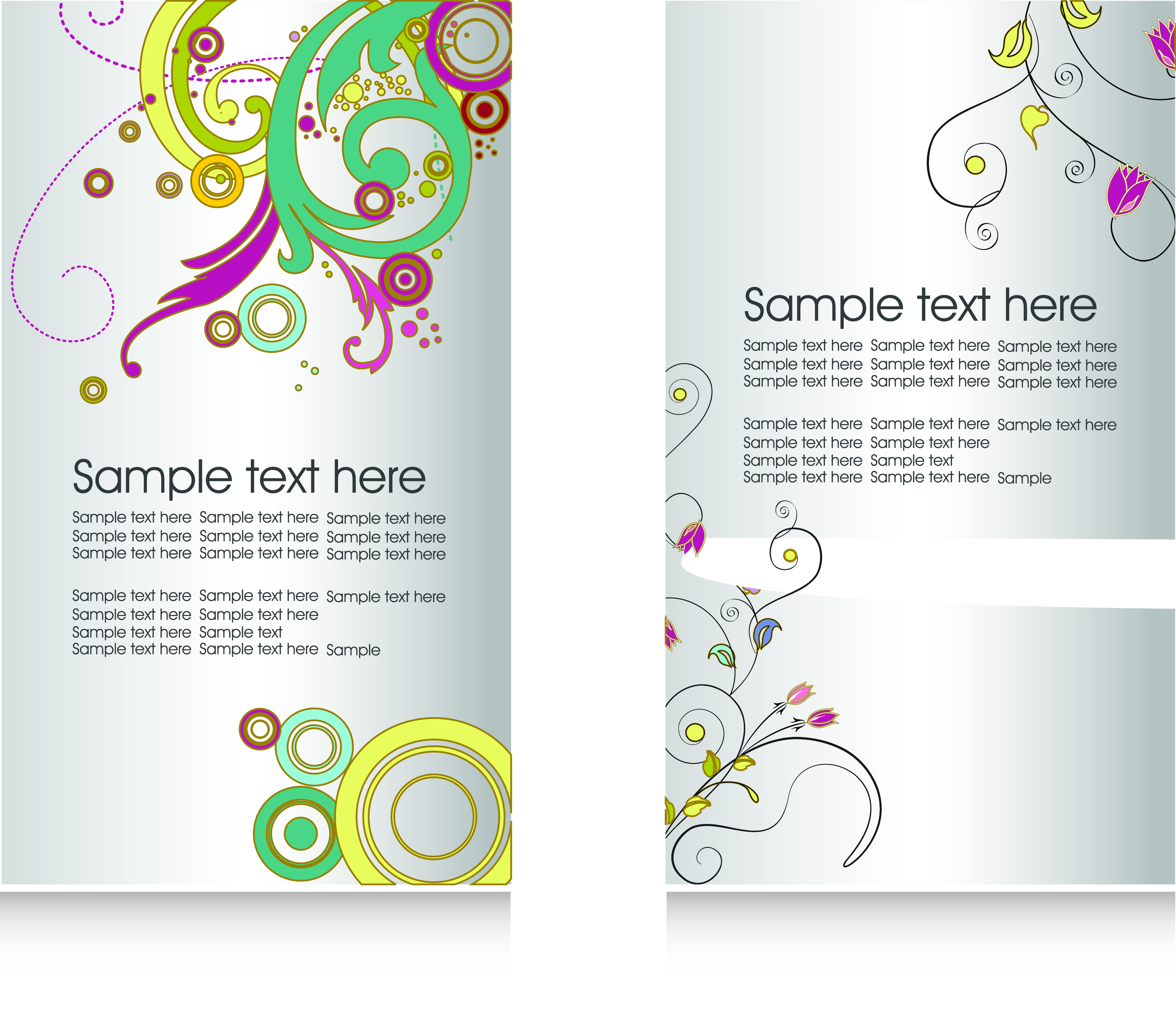 floral flyers and brochures cover vector