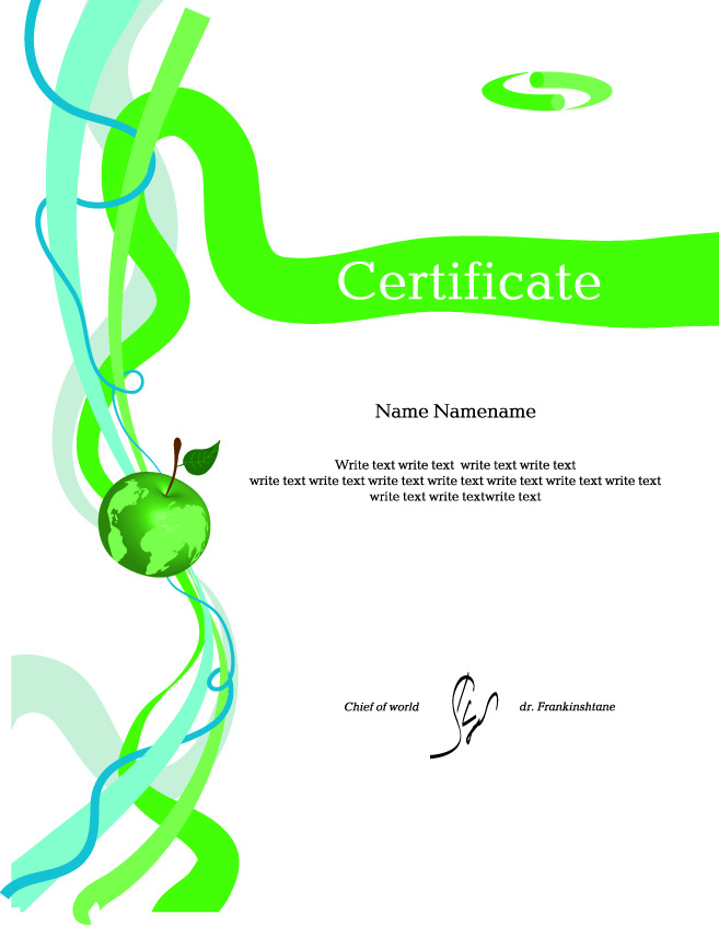 certificate cover template vector