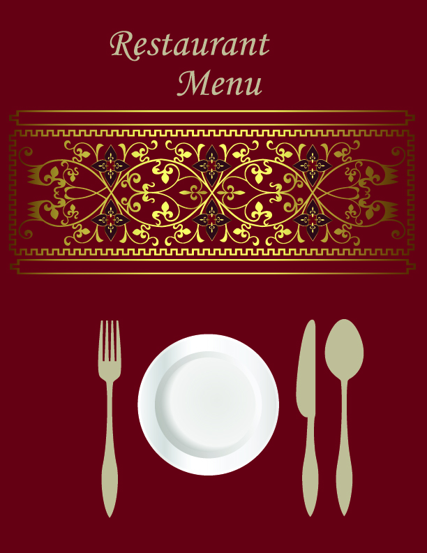 exquisite restaurant menu cover vector set