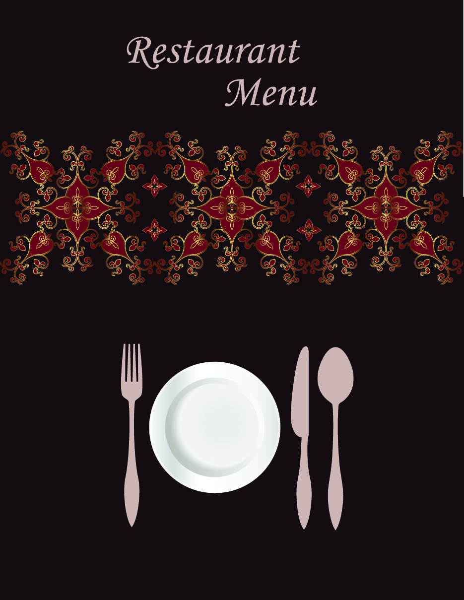 exquisite restaurant menu cover vector set