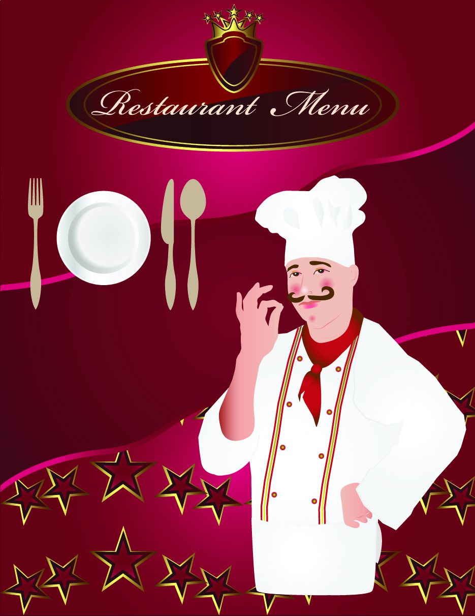 exquisite restaurant menu cover vector set