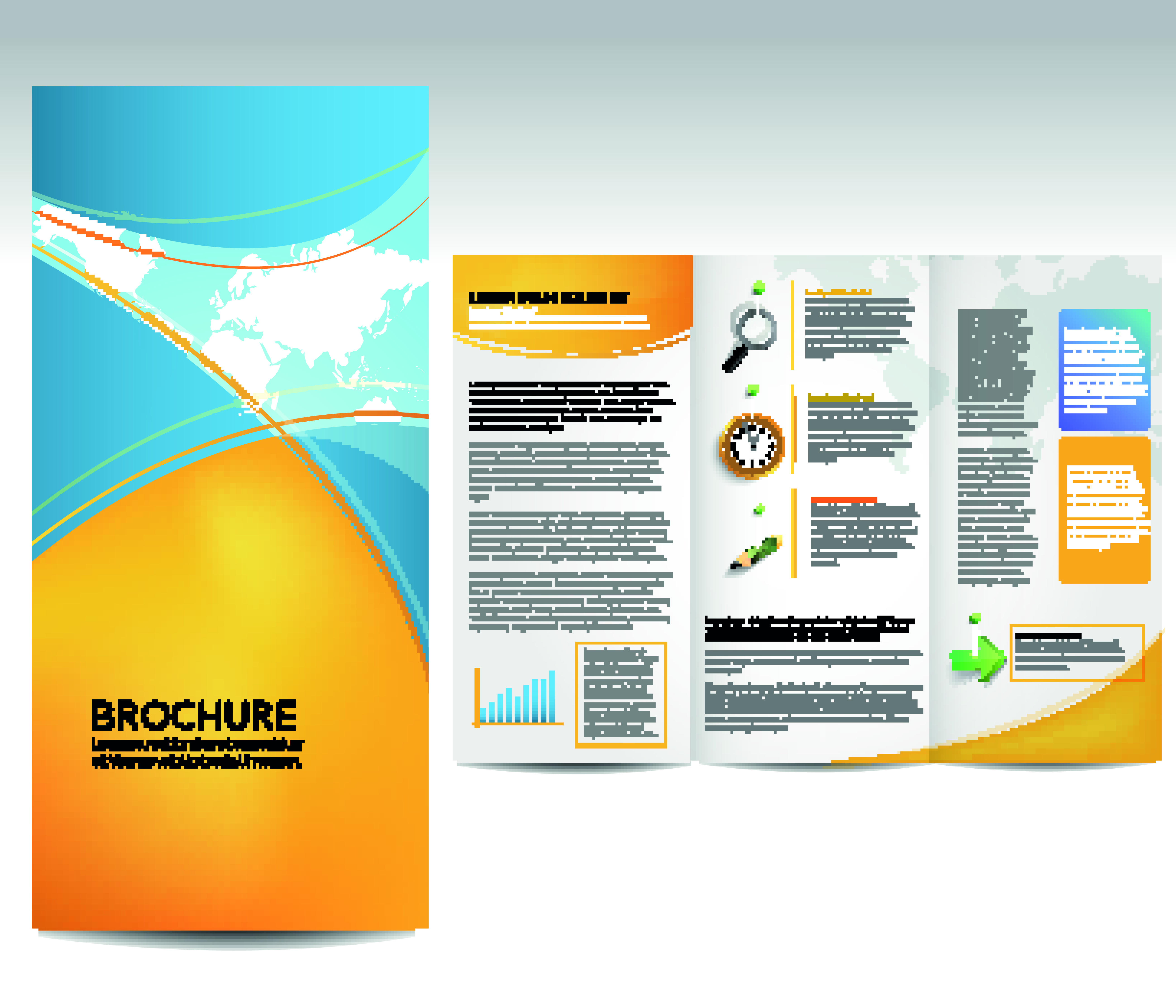 set of business brochure cover vector