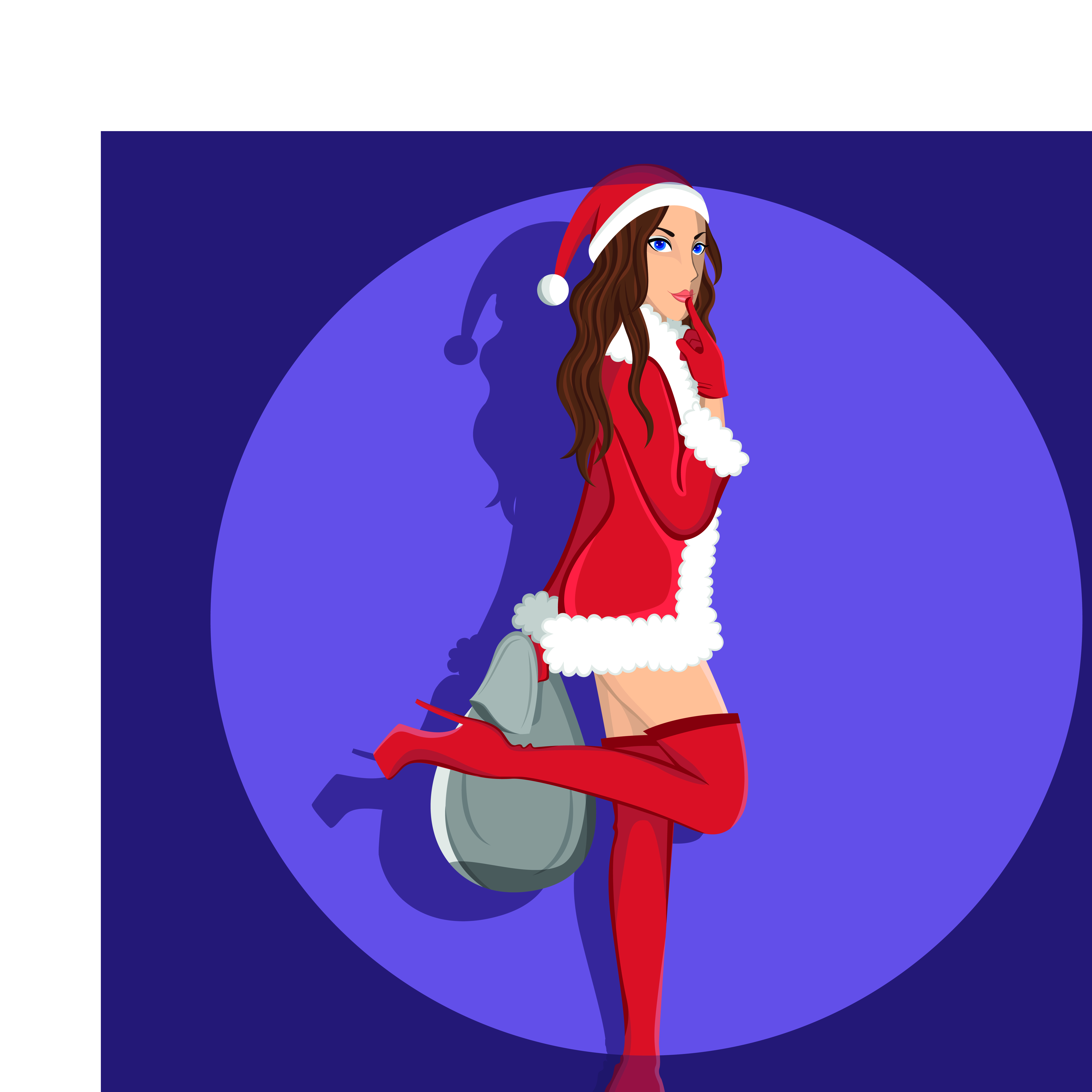 maiden and xmas costume vector