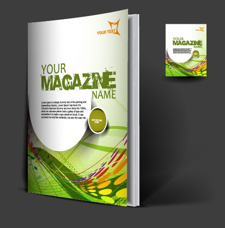 set of modern magazine cover design vector