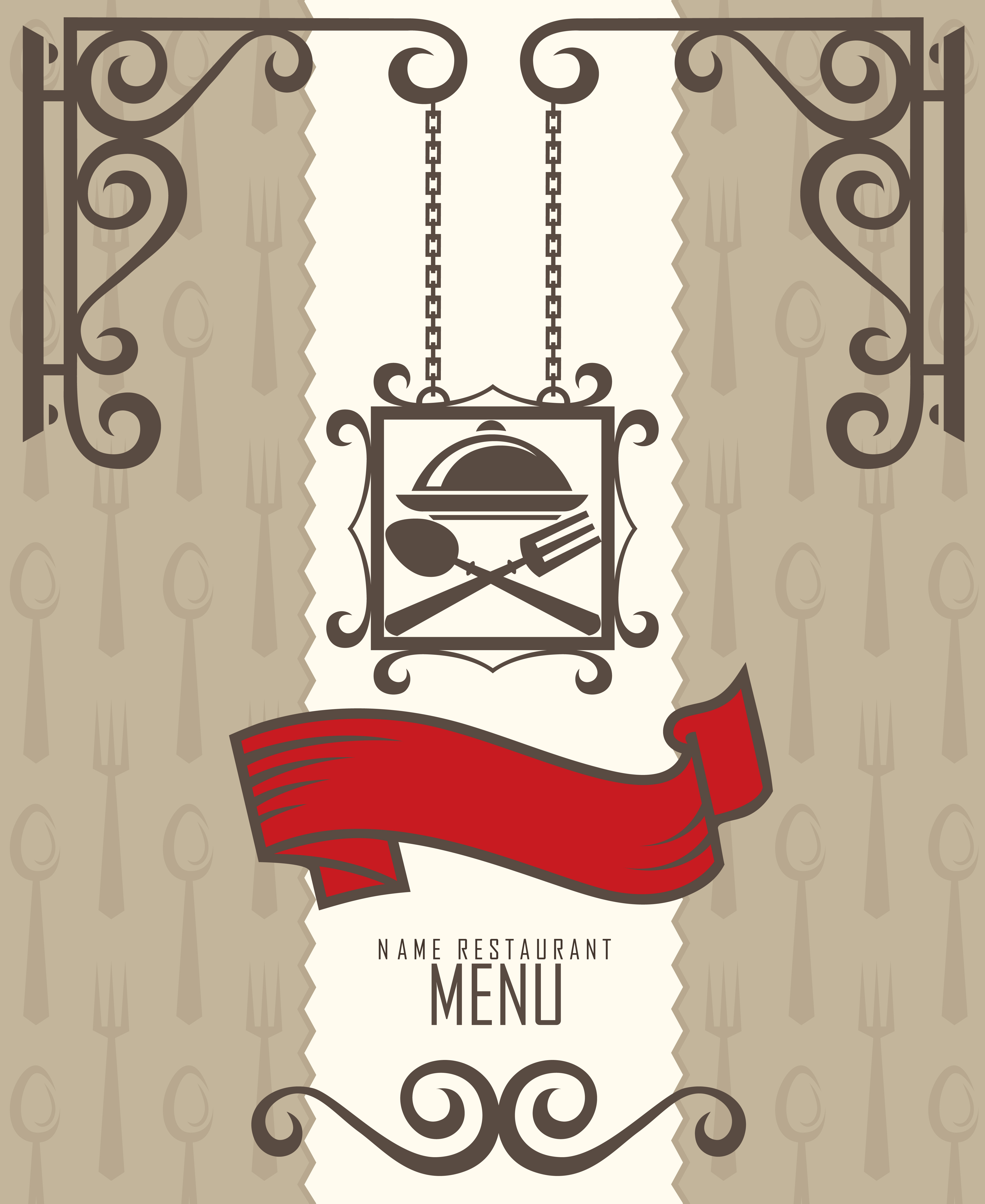 restaurant menus design cover template vector