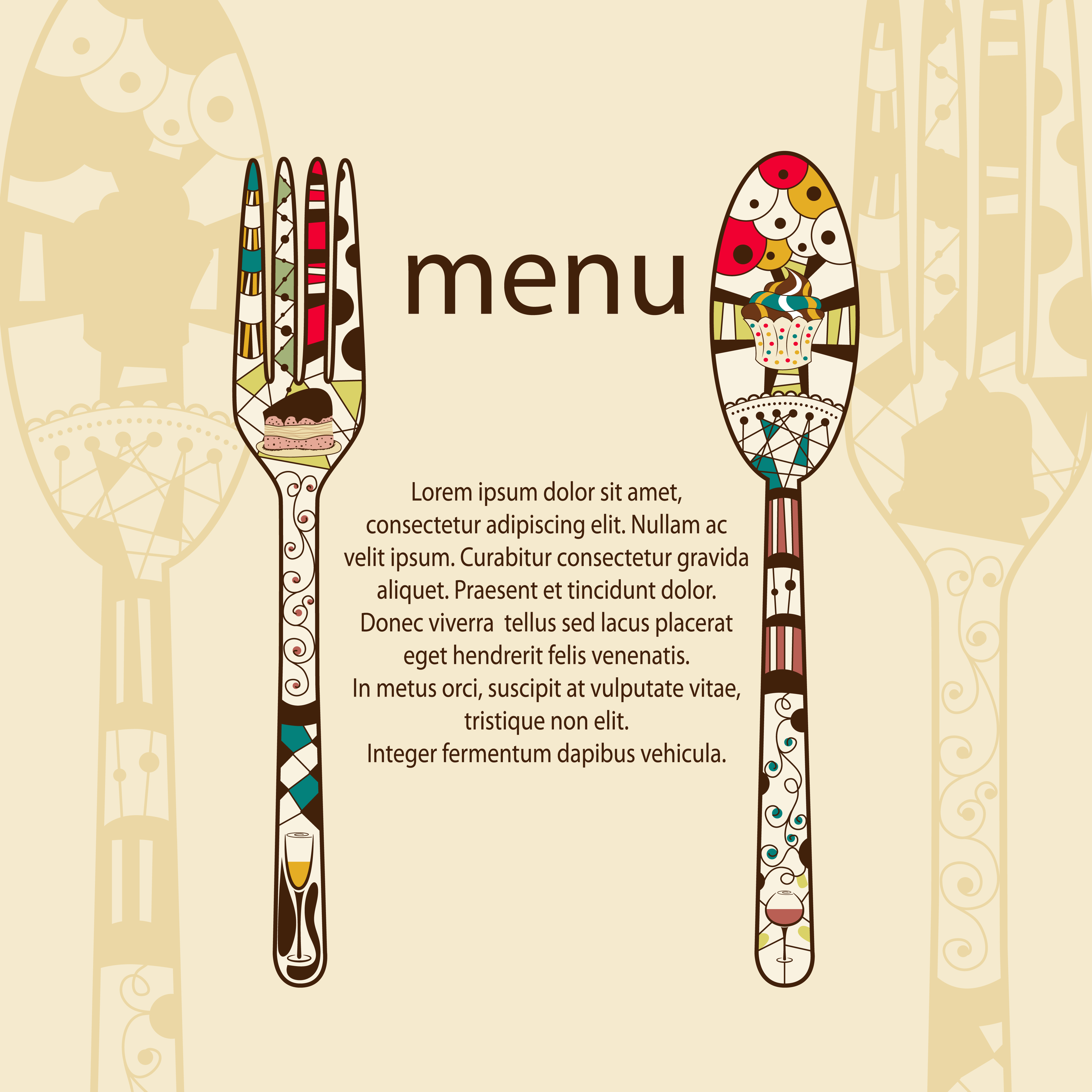 restaurant menus design cover template vector