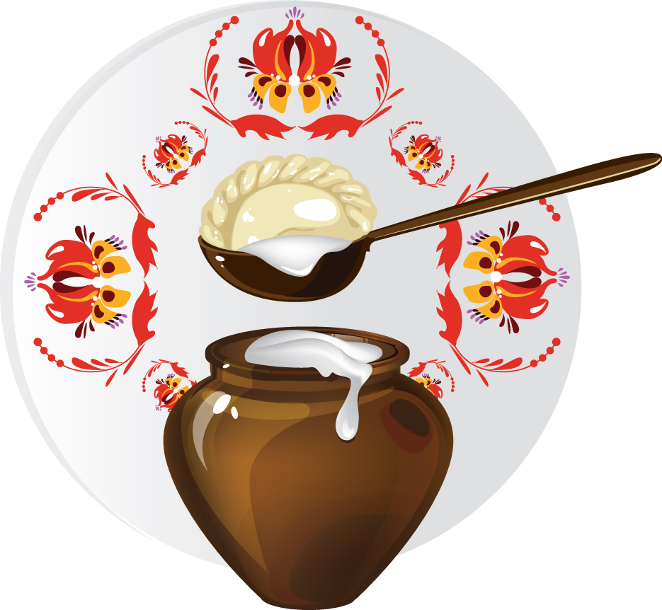 delicious pelmeni vector set