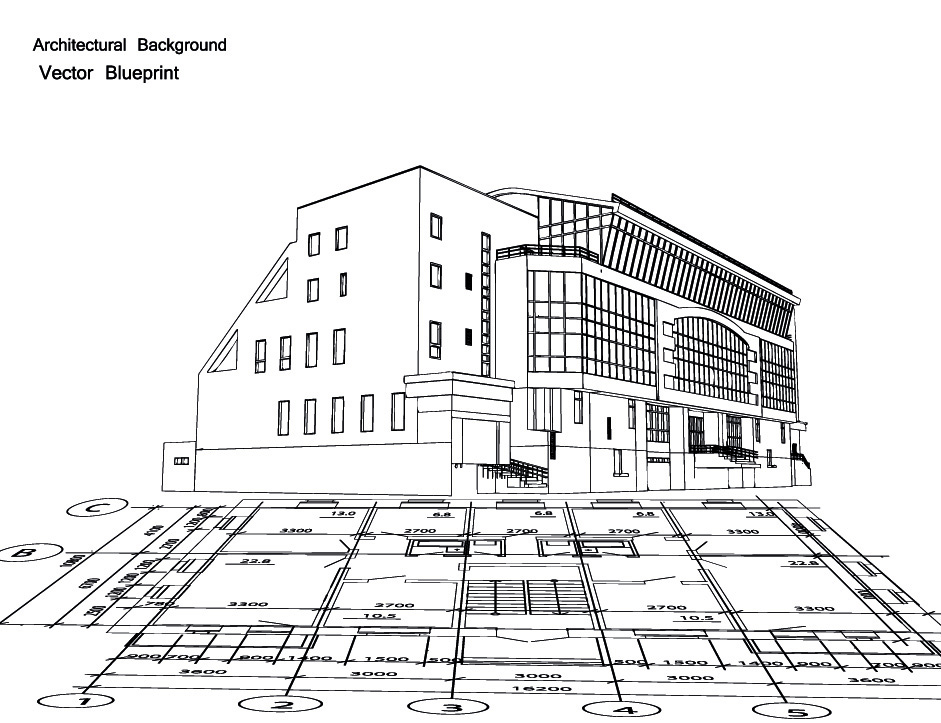 set layout of the building design vector graphics