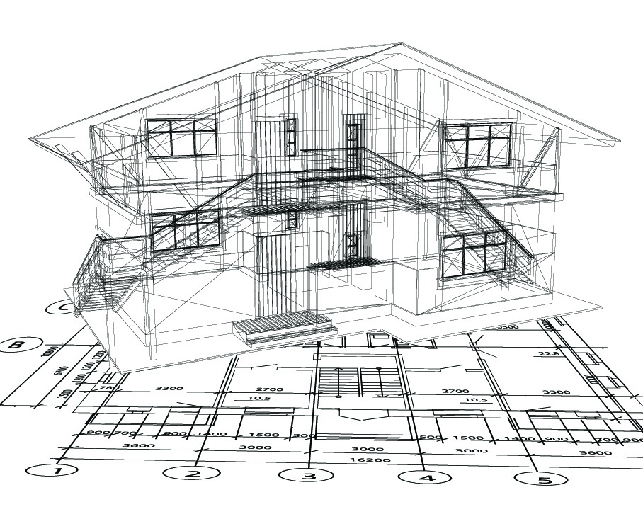 set layout of the building design vector graphics