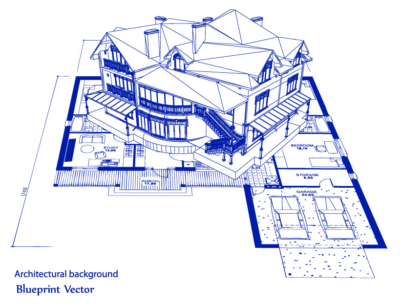 set layout of the building design vector graphics