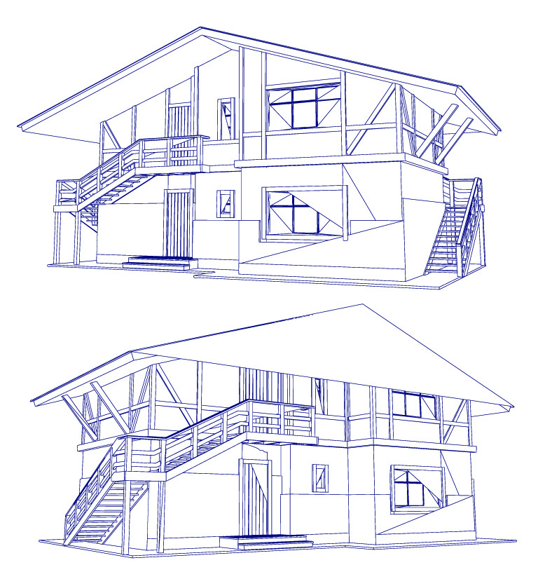 set layout of the building design vector graphics