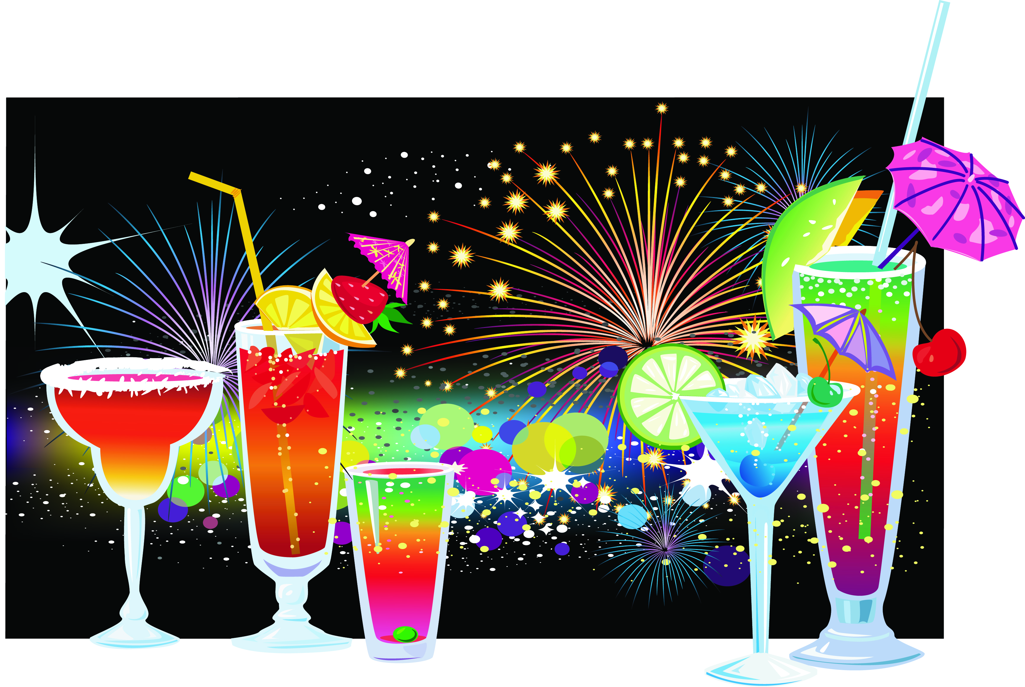 various drinks design elements vector set