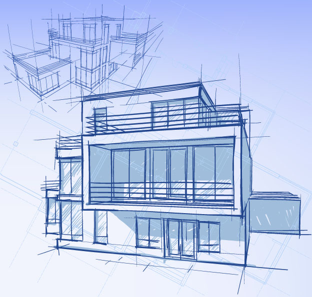 set of layout of the building design vector