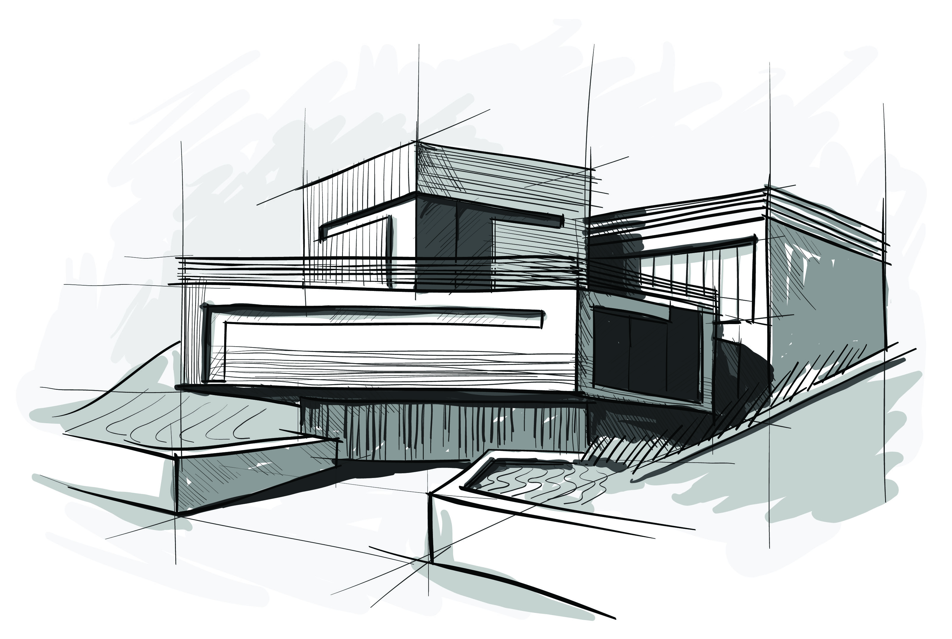 set of layout of the building design vector