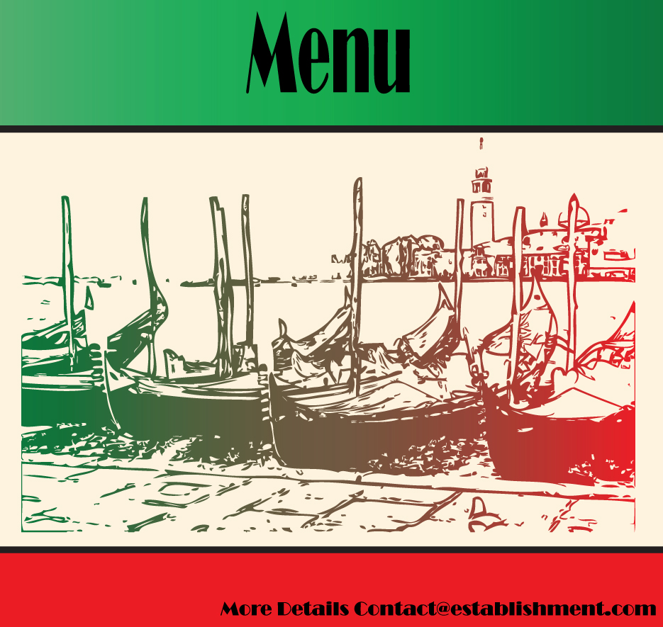 retro italian menu design vector set