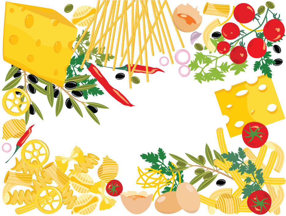 various food elements mix vector