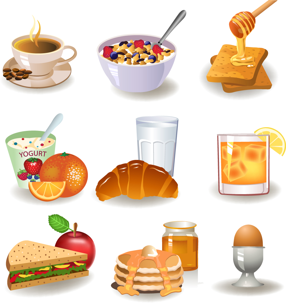 various food elements mix vector