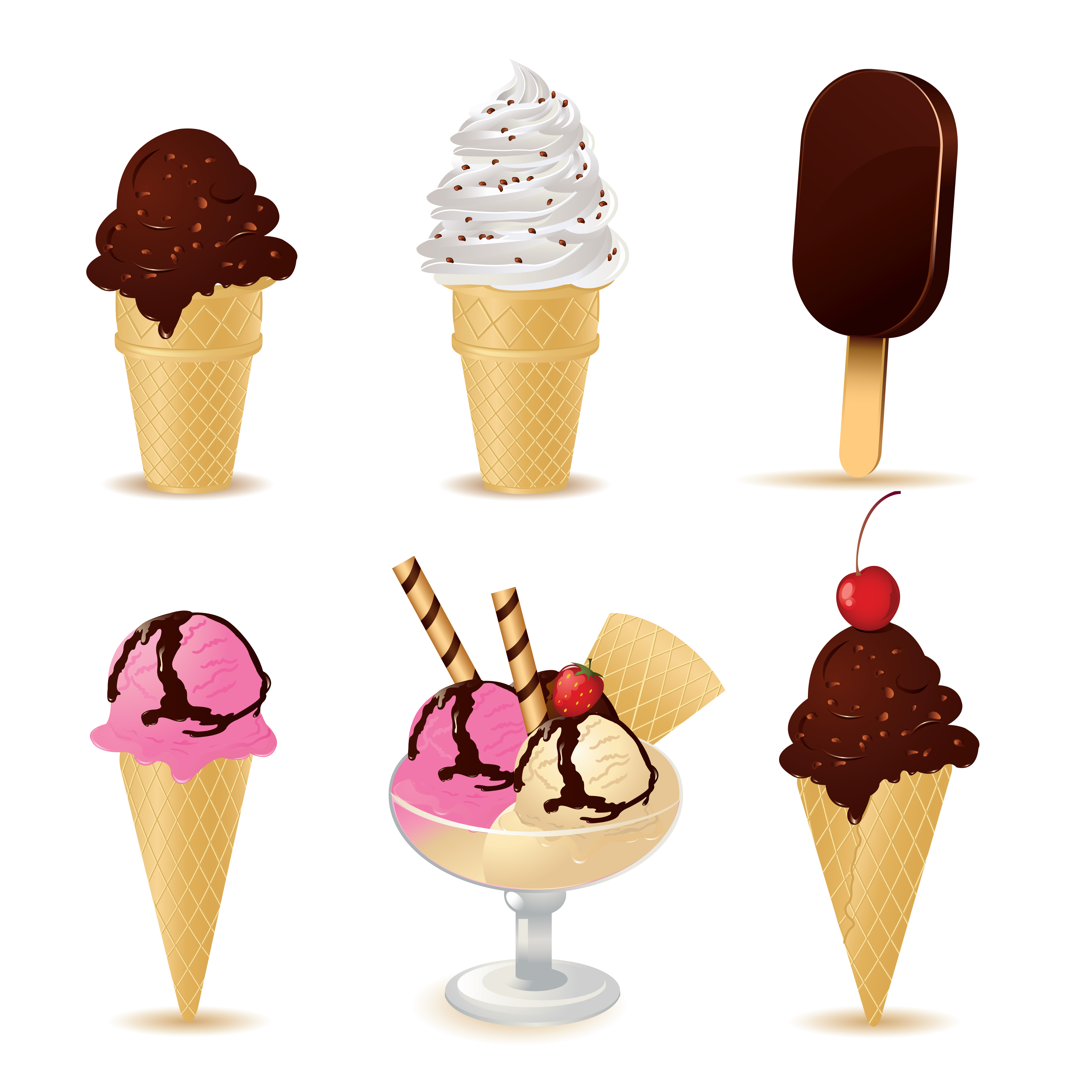 vivid ice cream design elements vector