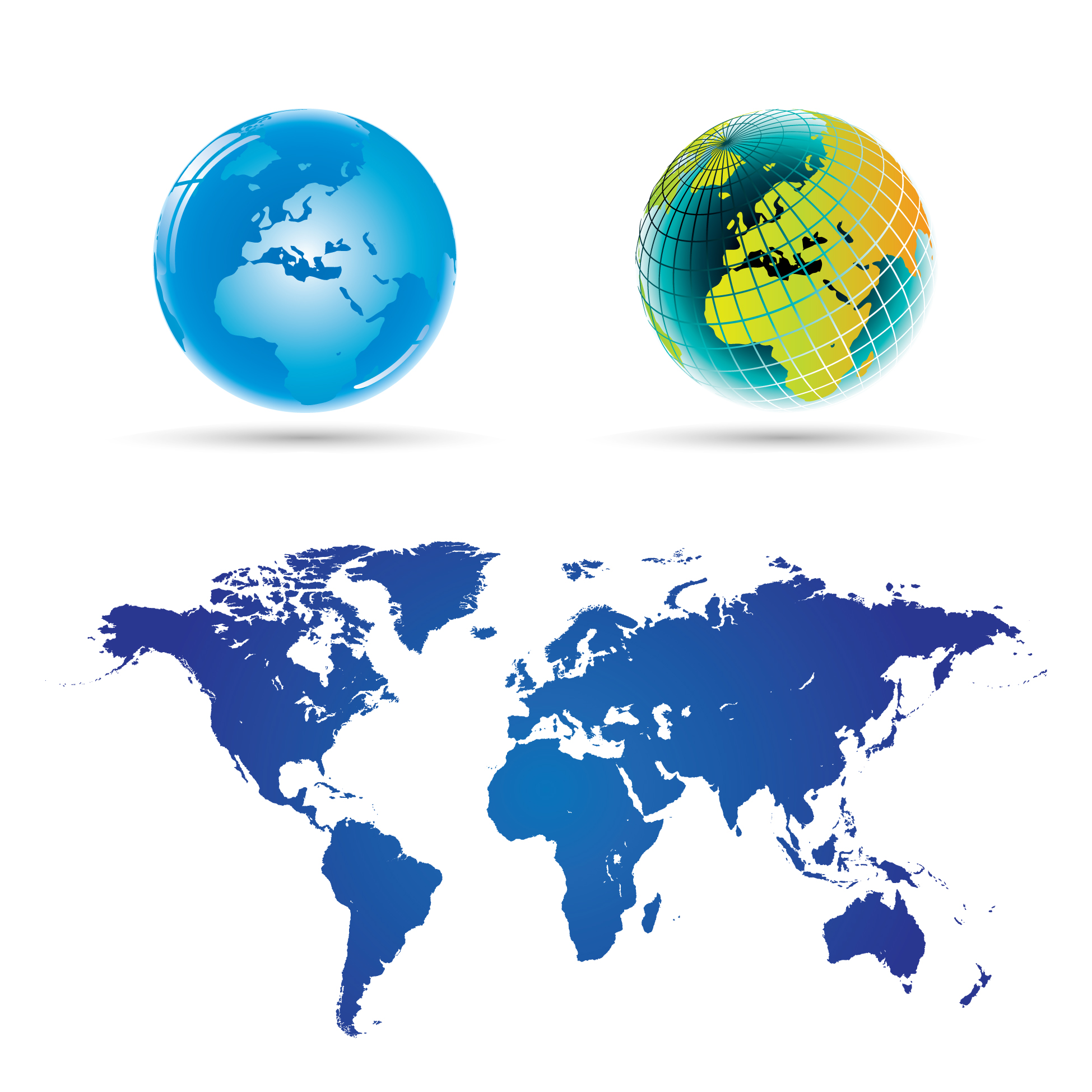 various geographical maps design vector set