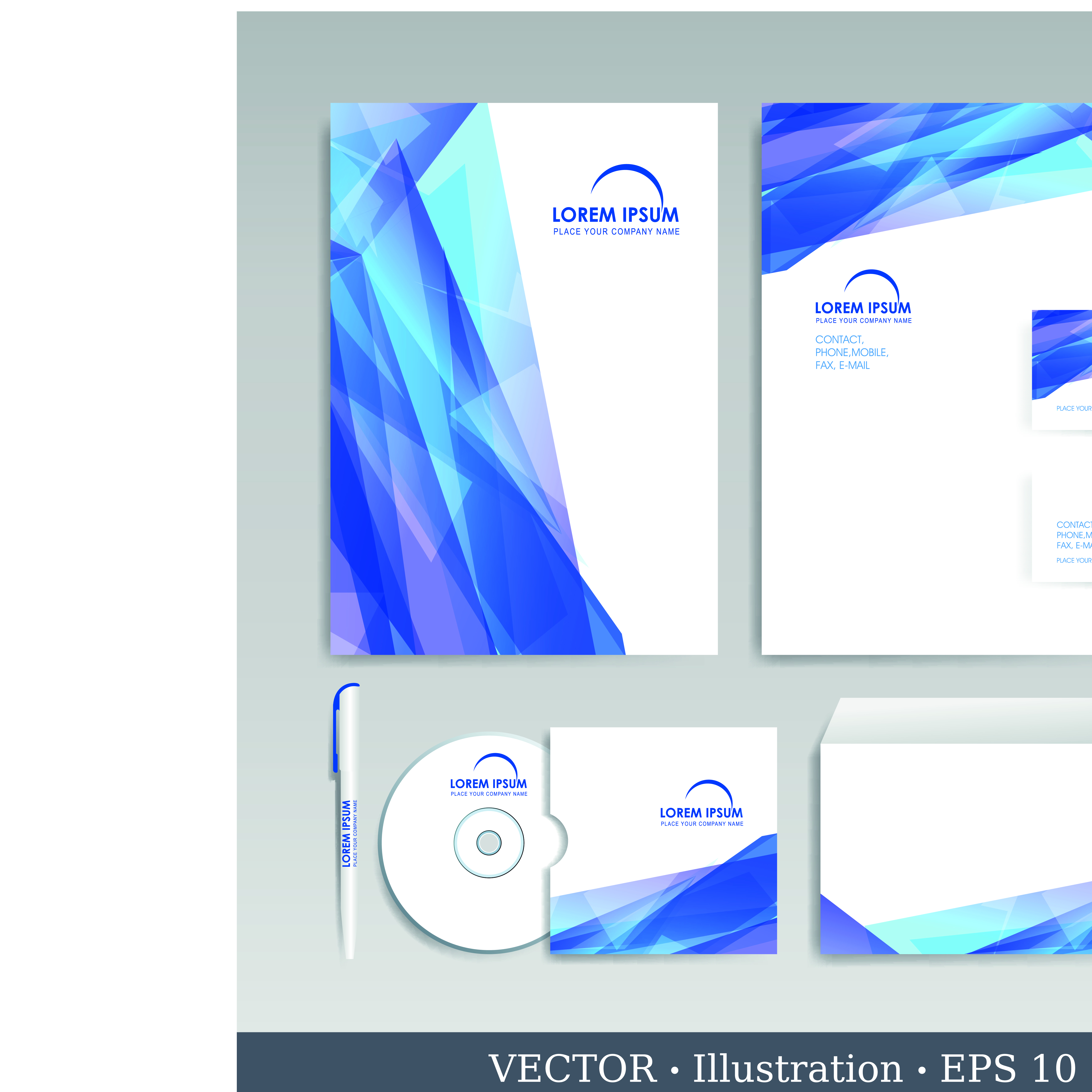 different corporate business kit mix vector