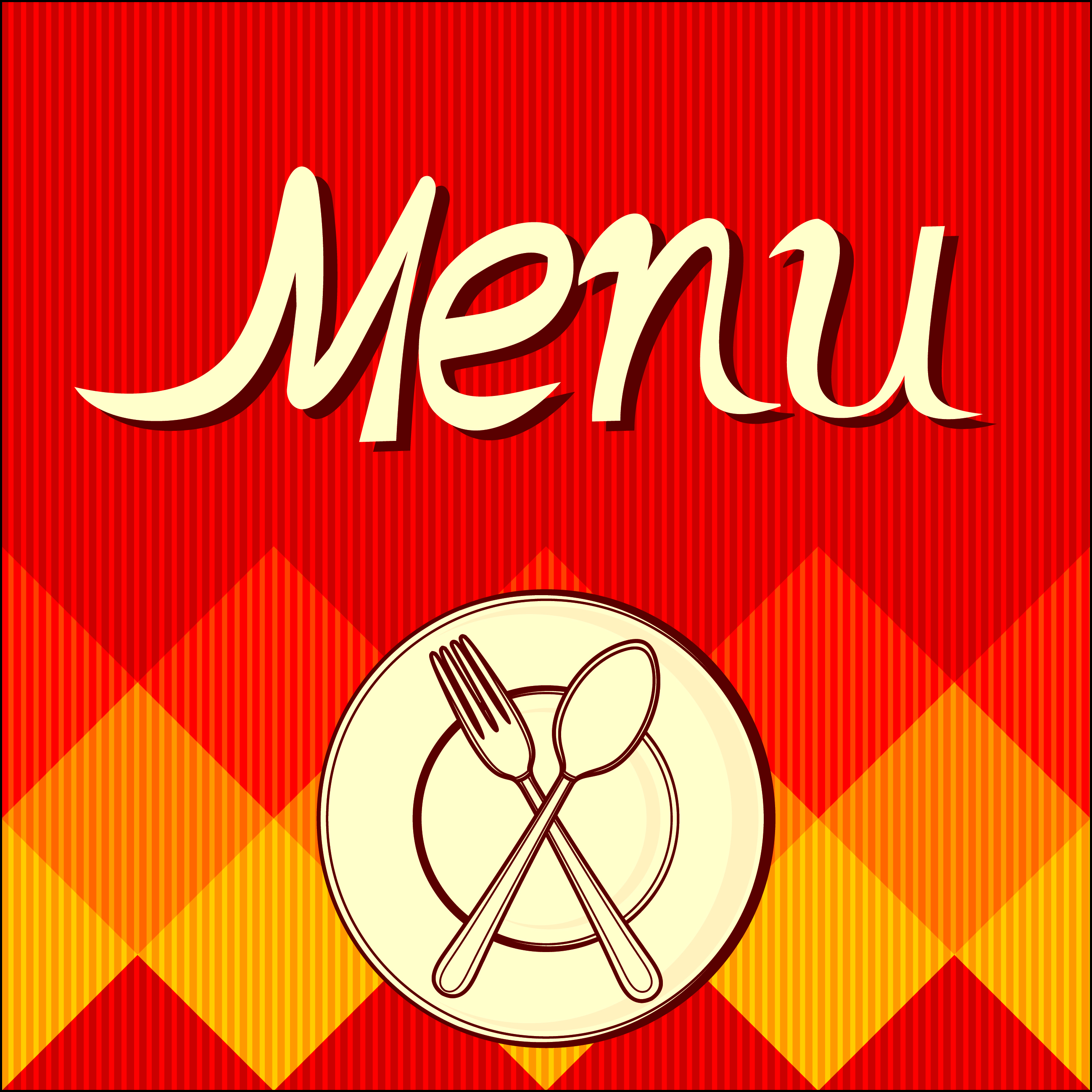 red food menu cover vector graphic