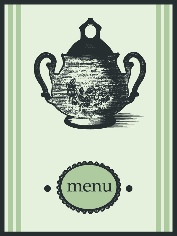 elements of vintage menu cover design vector