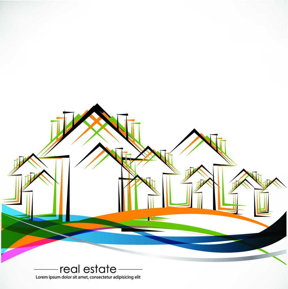 real estate building design elements vector