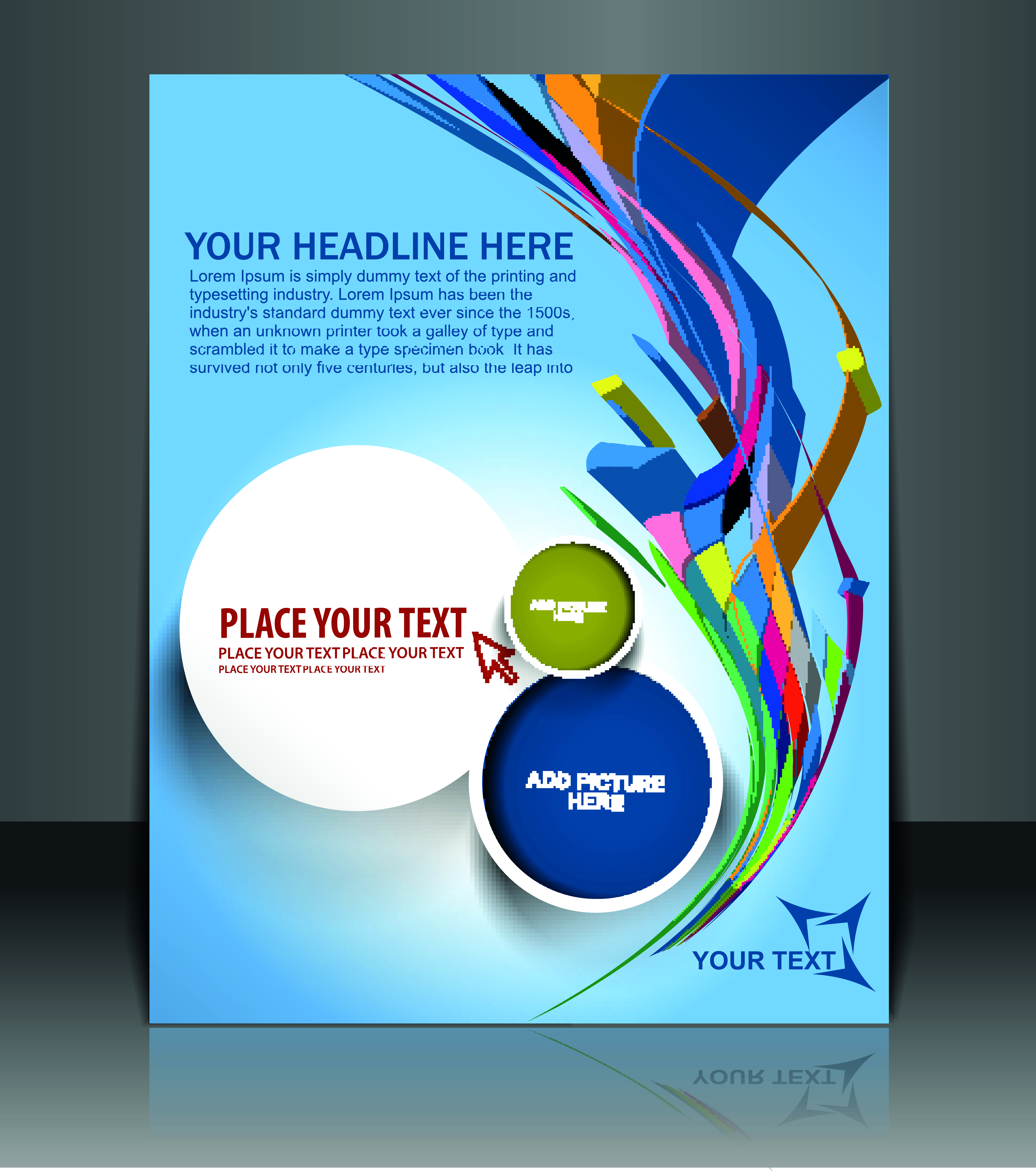 elements of poster and magazine cover design vector